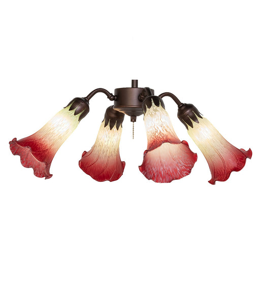 Meyda Tiffany - 261501 - Four Light Fan Light - Seafoam/Cranberry - Mahogany Bronze