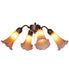 Meyda Tiffany - 261506 - Four Light Fan Light - Amber/Purple - Mahogany Bronze