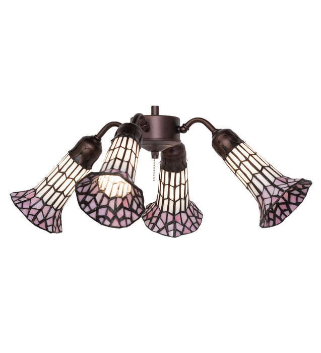 Meyda Tiffany - 261518 - Four Light Fan Light - Stained Glass Pond Lily - Mahogany Bronze