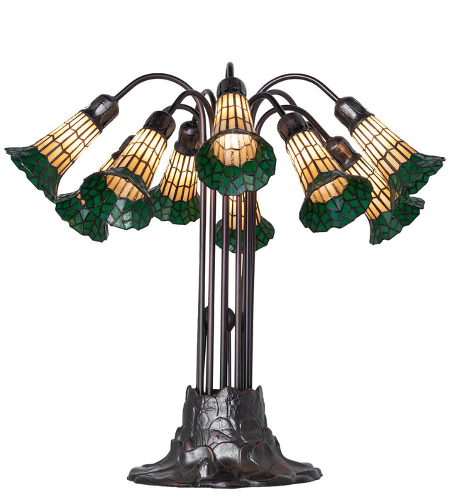 Meyda Tiffany - 261668 - Ten Light Table Lamp - Stained Glass Pond Lily