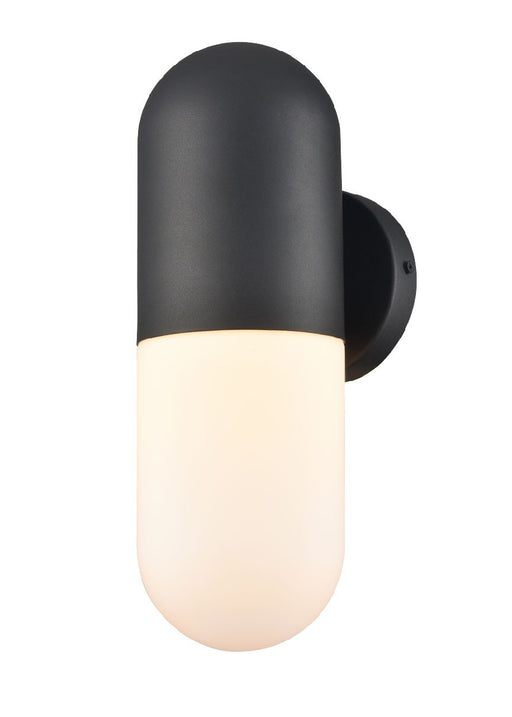 DVI Lighting - DVP13772BK-OP - One Light Wall Sconce - Capsule Outdoor - Black With Half Opal Glass