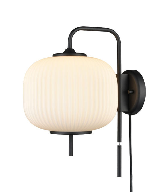 DVI Lighting - DVP40001GR-RIO - One Light Wall Sconce - Mount Pearl - Graphite With Ribbed Half Opal Glass