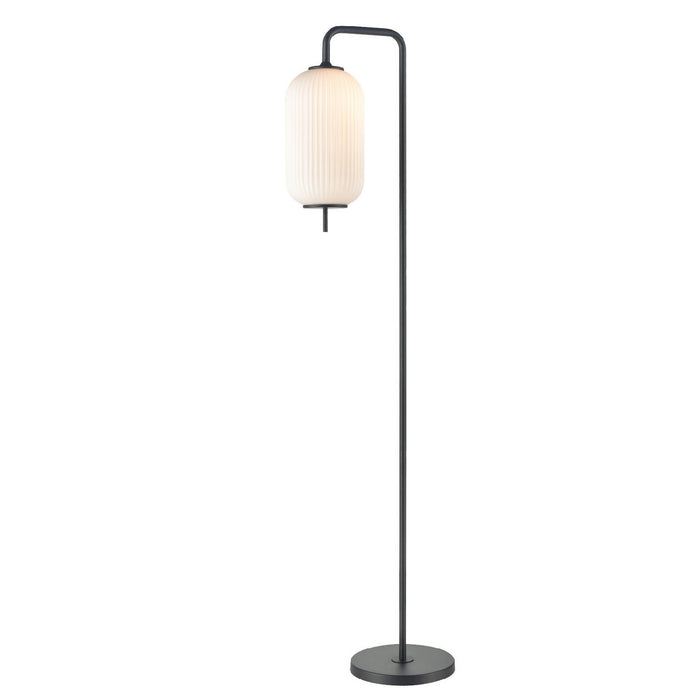 DVI Lighting - DVP40016GR-RIO - One Light Floor Lamp - Mount Pearl - Graphite With Ribbed Half Opal Glass