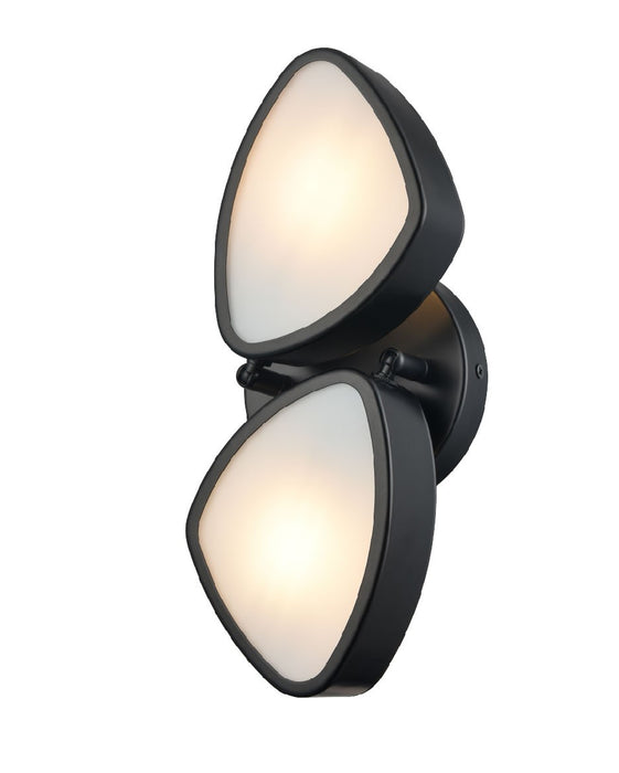 DVI Lighting - DVP45401EB-OP - Two Light Wall Sconce - Northen Marches - Ebony With Half Opal Glass