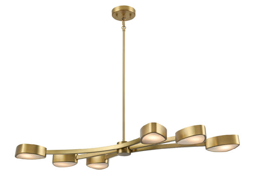 DVI Lighting - DVP45402BR-OP - Six Light Linear Pendant - Northen Marches - Brass With Half Opal Glass