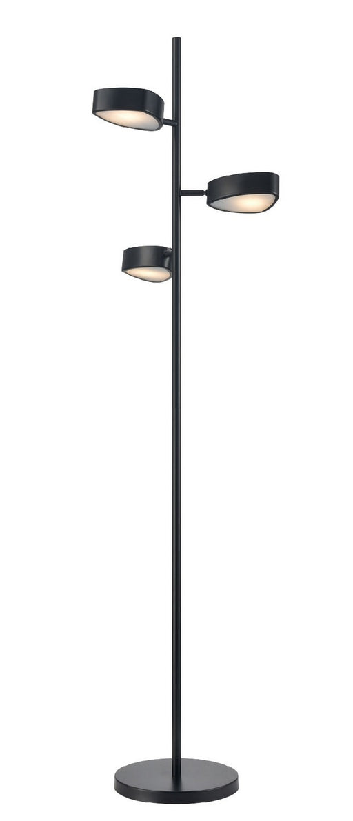 DVI Lighting - DVP45409EB-OP - Three Light Floor Lamp - Northen Marches - Ebony With Half Opal Glass