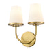 DVI Lighting - DVP48099BR-OP - Two Light Wall Sconce - Kanata - Brass With Half Opal Glass
