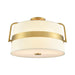 DVI Lighting - DVP48412BR-SW - Three Light Semi-Flush Mount - Bon Echo - Brass with Satin White Shade