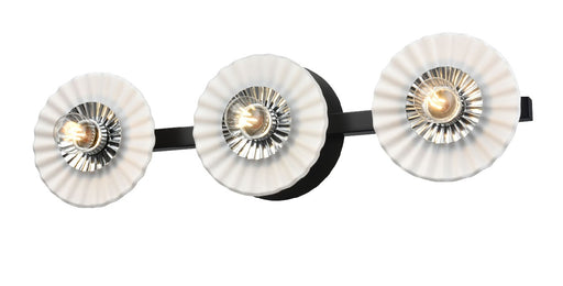 DVI Lighting - DVP48843MF+EB-OP - Three Light Vanity - Waverly Heights - Multiple Finishes and Ebony with Half Opal Glass