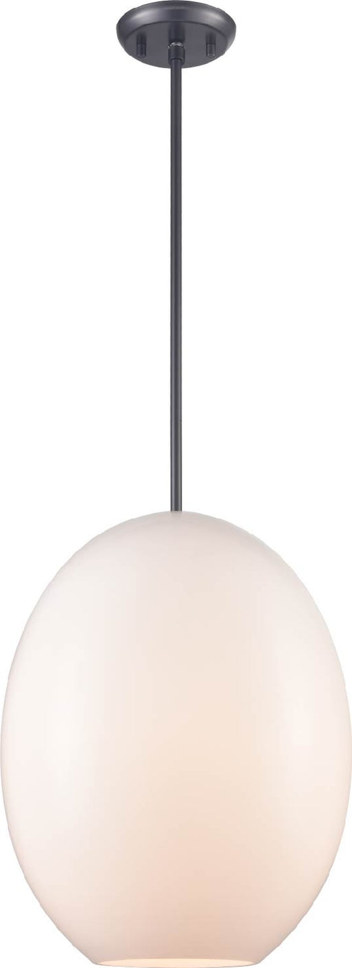 DVI Lighting - DVP49020EB-OP - One Light Pendant - Valour Road - Ebony With Half Opal Glass