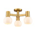 DVI Lighting - DVP49412BR-TO - Three Light Semi-Flush Mount - Lillooet - Brass With True Opal Glass