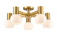 DVI Lighting - DVP49413BR-TO - Five Light Semi-Flush Mount - Lillooet - Brass With True Opal Glass