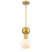DVI Lighting - DVP49421BR-TO - One Light Pendant - Lillooet - Brass With True Opal Glass
