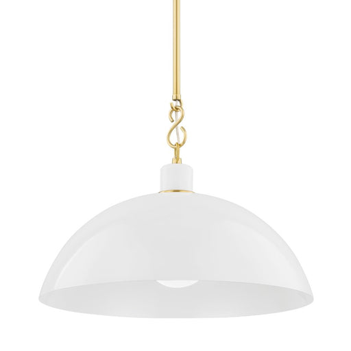 Mitzi - H769701L-AGB/GWH - One Light Pendant - Camille - Aged Brass