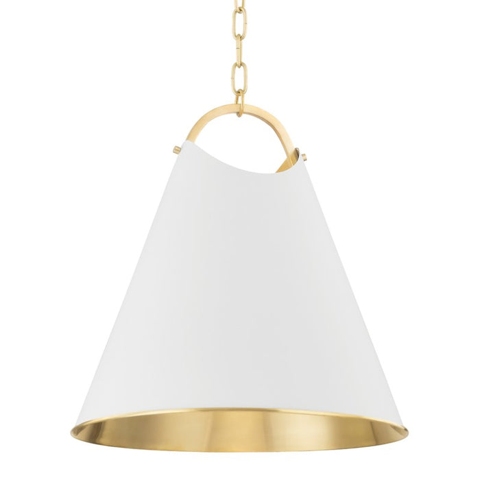 Hudson Valley - 6218-AGB/SWH - One Light Pendant - Burnbay - Aged Brass
