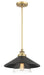 Minka-Lavery - 1405-758 - One Light Mini Pendant - Segan - Coal And (Painted) Soft Brass