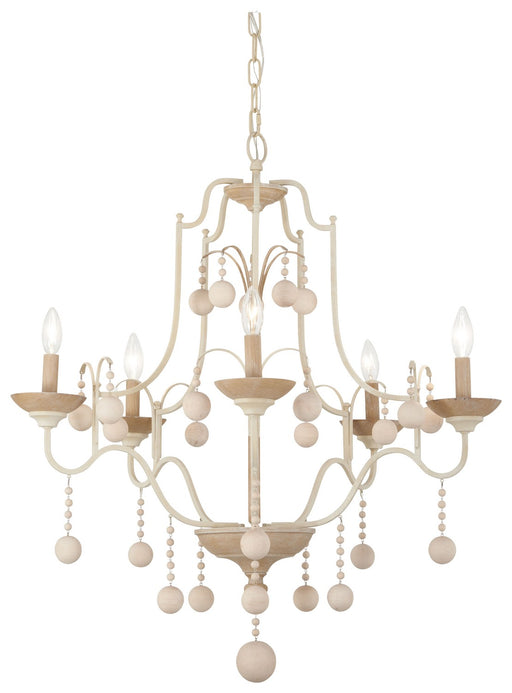 Minka-Lavery - 2665-717 - Five Light Chandelier - Colonial Charm - White Wash With Sun Dried Clay