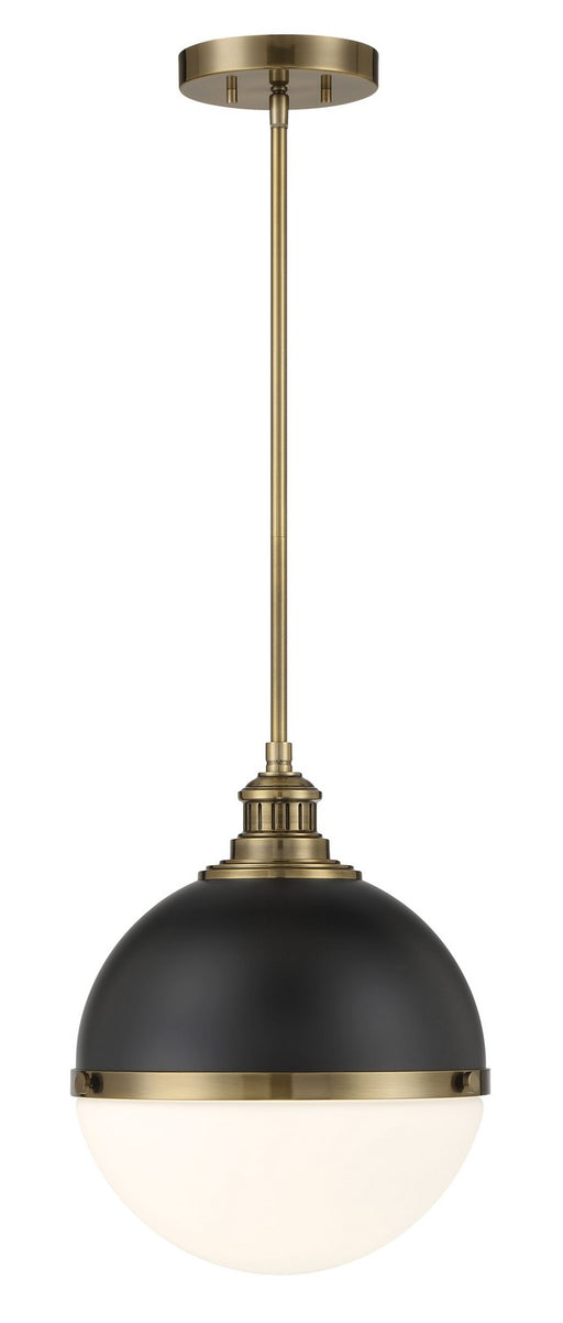 Minka-Lavery - 6605-885 - One Light Pendant - Vorey - Coal And Oxidized Aged Brass