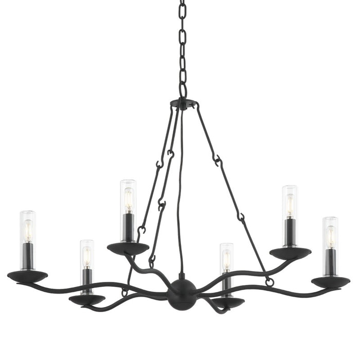 Troy Lighting - F6307-FOR - Six Light Exterior Chandelier - Sawyer - Forged Iron