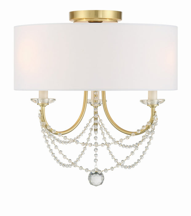 Crystorama - DEL-90803-AG_CEILING - Three Light Ceiling Mount - Delilah - Aged Brass
