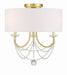 Crystorama - DEL-90803-AG_CEILING - Three Light Ceiling Mount - Delilah - Aged Brass