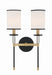 Crystorama - HAT-472-BF-VG - Two Light Wall Mount - Hatfield - Black Forged / Vibrant Gold