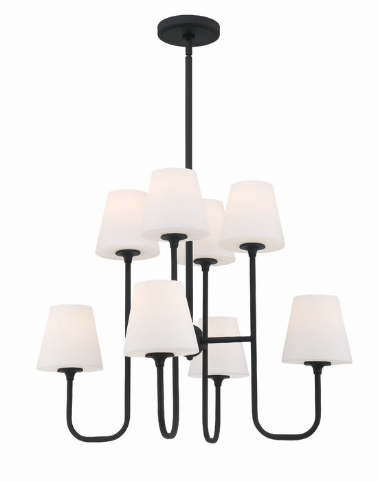 Crystorama - KEE-A3008-BF - Eight Light Chandelier - Keenan - Black Forged