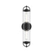 Alora - EW461102BKCB - Two Light Outdoor Wall Lantern - Lancaster - Black/Clear Bubble Glass
