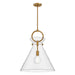 Alora - PD412518AGCL - One Light Pendant - Emerson - Aged Gold/Clear Glass