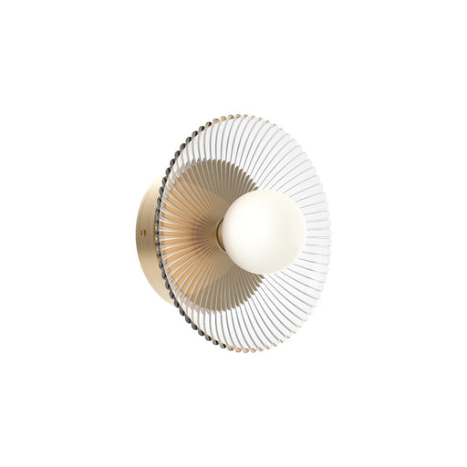 Alora - WV417510BGCR - LED Wall Sconce - Hera - Brushed Gold/Clear Ribbed Glass
