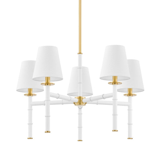 Mitzi - H759805-AGB/SWH - Five Light Chandelier - Banyan - Aged Brass