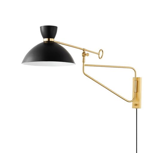 Hudson Valley - 8514-AGB/SBK - One Light Portable Wall Sconce - Cranbrook - Aged Brass/Soft Black