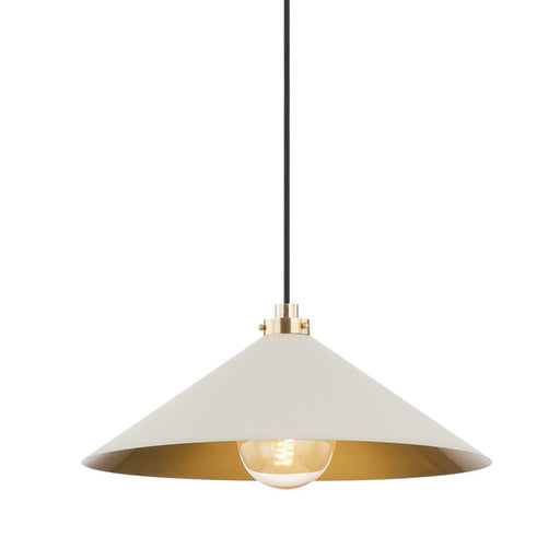 Hudson Valley - MDS1402-AGB/OW - One Light Pendant - Clivedon - Aged Brass