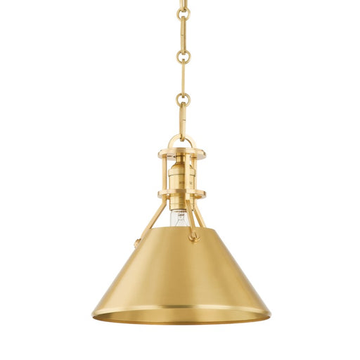 Hudson Valley - MDS951-AGB - One Light Pendant - Metal No. 2 - Aged Brass