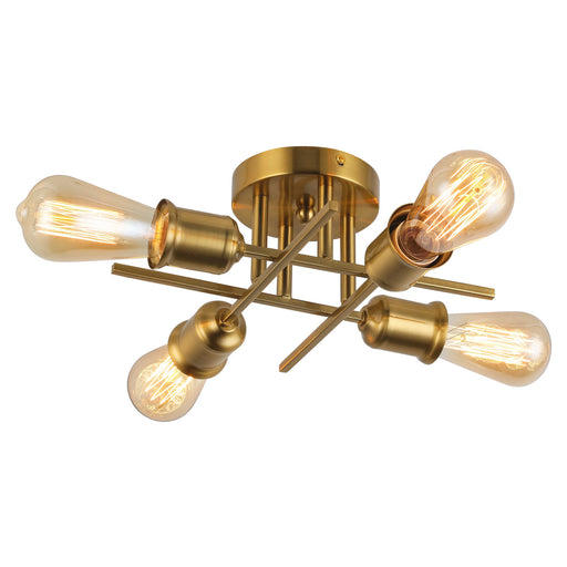 Dainolite Ltd - NEB-184SF-AGB - Four Light Semi Flush Mount - Nebraska - Aged Brass