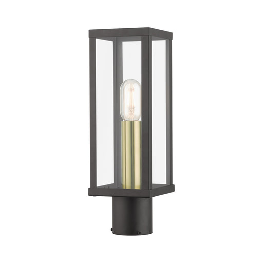 Livex Lighting - 28034-07 - One Light Outdoor Post Top Lantern - Gaffney - Bronze with Antique Gold