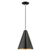 Livex Lighting - 41492-68 - One Light Pendant - Dulce - Shiny Black with Polished Chrome