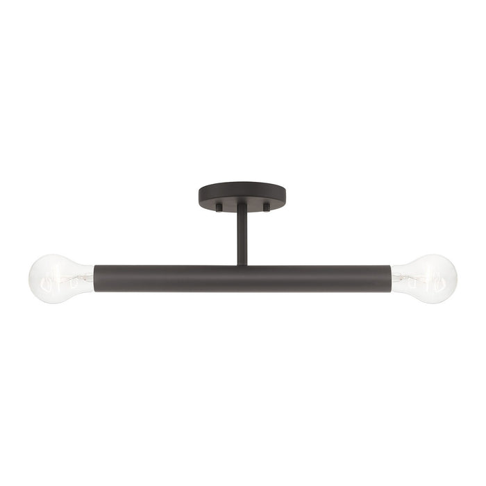 Livex Lighting - 51139-07 - Two Light Semi-Flush Mount - Copenhagen - Bronze