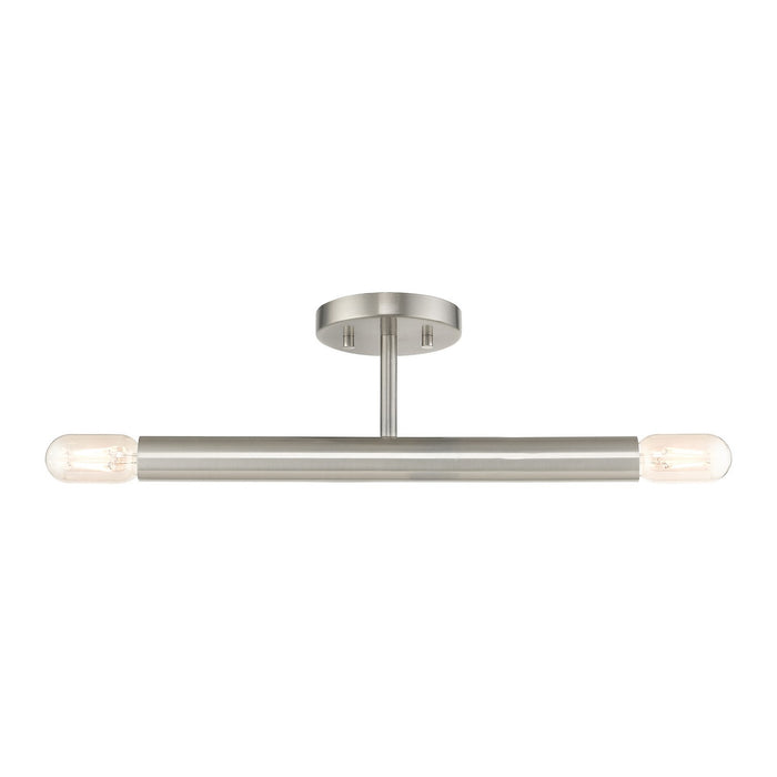 Livex Lighting - 51139-91 - Two Light Semi-Flush Mount - Copenhagen - Brushed Nickel