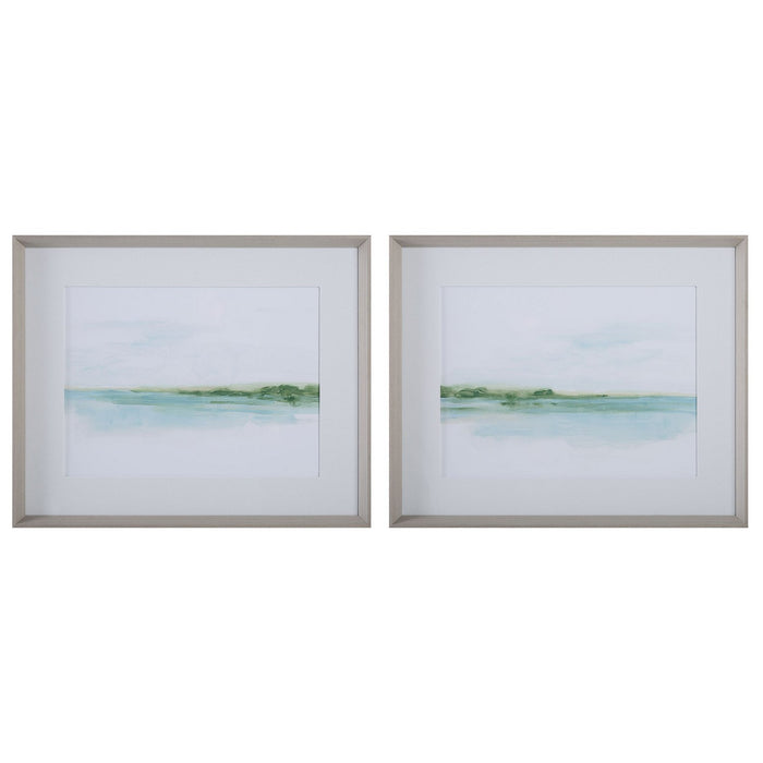 Uttermost - 32269 - Framed Prints Set/2 - Green Ribbon Coast - Gray Wood