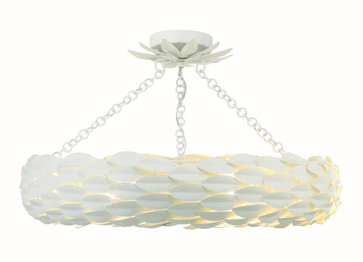 Crystorama - 536-MT_CEILING - Six Light Ceiling Mount - Broche - Matte White