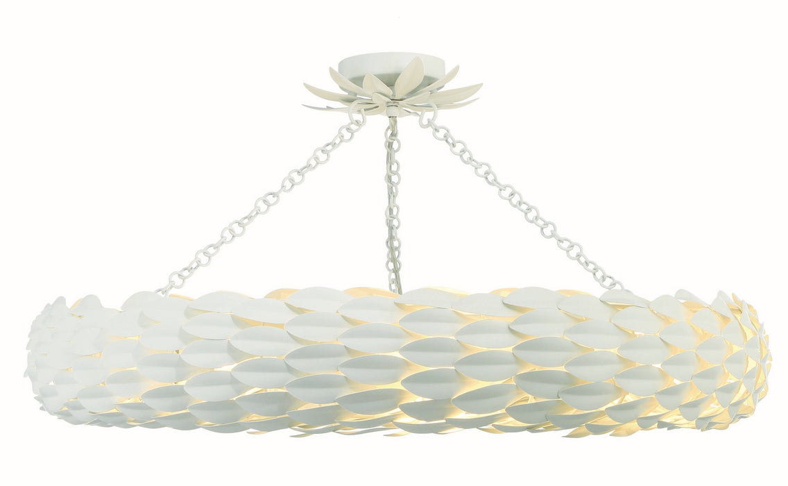Crystorama - 538-MT_CEILING - Eight Light Ceiling Mount - Broche - Matte White