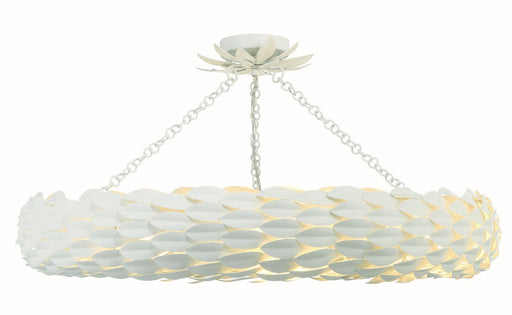 Crystorama - 538-MT_CEILING - Eight Light Ceiling Mount - Broche - Matte White