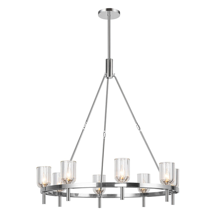 Alora - CH338836PNCC - Eight Light Chandelier - Lucian - Polished Nickel/Clear Crystal