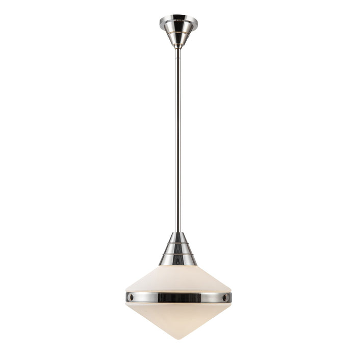 Alora - PD348114PNOP - One Light Pendant - Willard - Polished Nickel/Matte Opal Glass