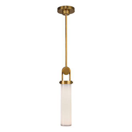 Alora - PD355015VBGO - One Light Pendant - Wynwood - Vintage Brass/Glossy Opal Glass