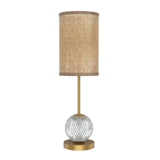 Alora - TL321201NBWL - LED Lamp - Marni - Natural Brass/White Linen|Polished Nickel/White Linen