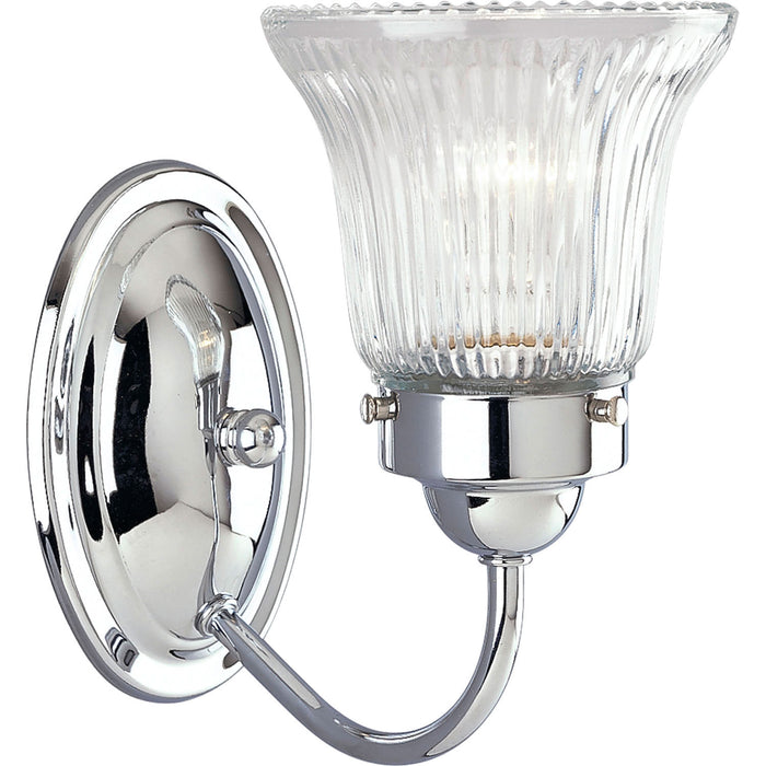 Progress Lighting - P3287-15 - One Light Bath - Fluted Glass - Polished Chrome