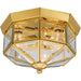 Progress Lighting - P5788-10 - Three Light Close-to-Ceiling - Beveled Glass - Polished Brass