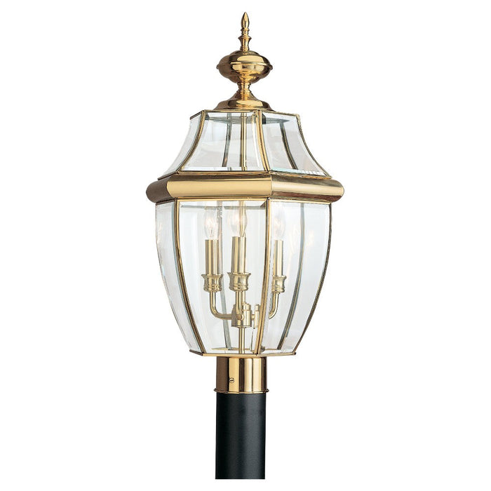 Generation Lighting - 8239-02 - Three Light Outdoor Post Lantern - Lancaster - Polished Brass